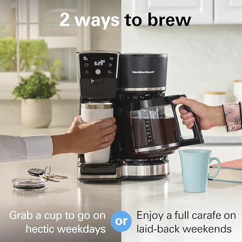 2 Way Drip Coffee Maker & Single Serve Coffee Machine (12 Cup / Black)