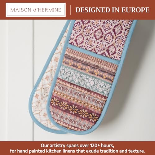 Double Oven Mitts 100% Cotton Double Oven Glove (022 - Fair Isle / 7" x 35" (Double Oven Mitt))