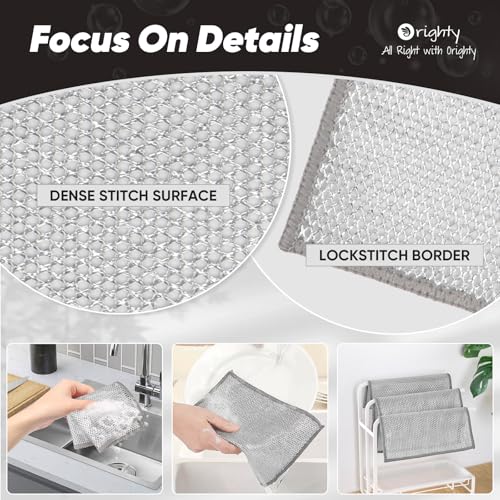 Dish Cloths for Washing Dishes (Silver)