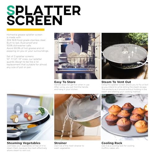 2pcs Splatter Screens for Kitchen (2 Count)