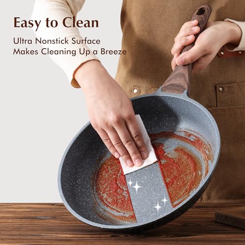 Nonstick Frying Pans (Gray / 9.5+11+12.5 Inch)