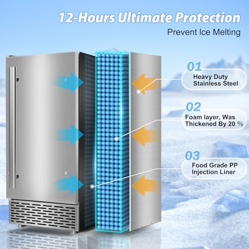 Under Counter Ice Maker (95Lbs/24H-Silver2)