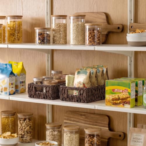 Wicker Baskets for Storage (Brown (Water Hyacinth) / 2x 11¼"L x 7½"W x 3½"H)