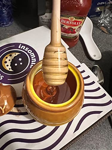 Ceramic Honey Pot with Dipper (Honey Jar-Brown)