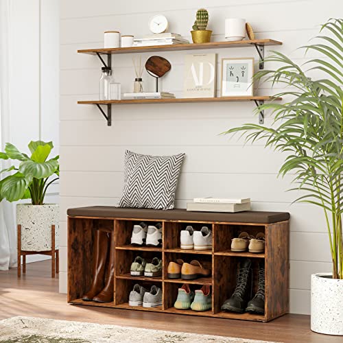 Long Wall Shelves (Rustic Brown / 55.1 Inch)