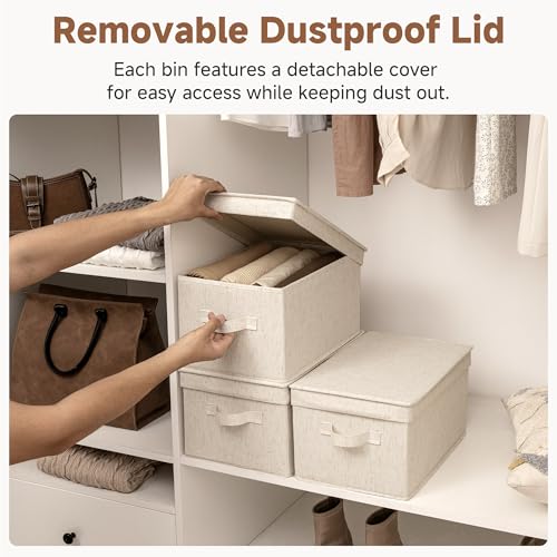 Fabric Storage Bins (Rustic Linen / Large)