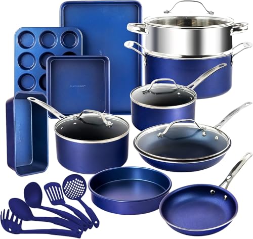 20 Pc Kitchen Pots and Pans Set Non Stick Cookware Set