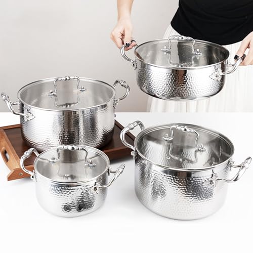 Stainless Steel Stock Pot with Visible Lid for Pasta (8.5 Quarts)