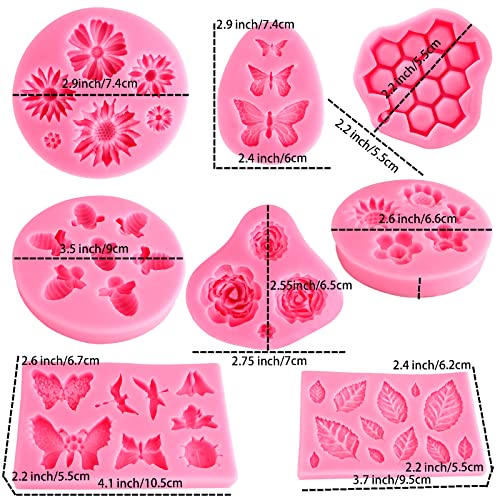 Silicone Mold Flower 8pcs Chocolate Fondant Polymer Clay Candy Gummy Mold (Flower)