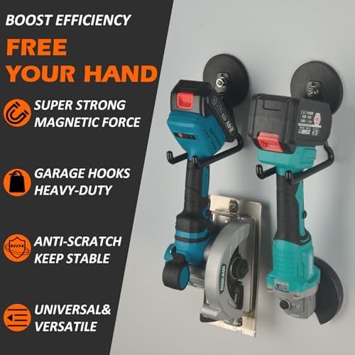 Upgraded Magnetic Hooks Heavy Duty (Updated 3.46in Magnet L Black Hooks 2PCS)