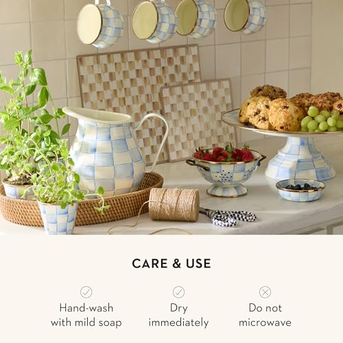 Enamel Colander (Small / Sky Check)