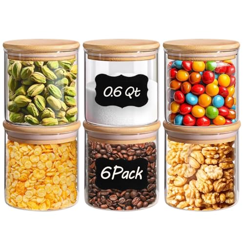 Glass Storage Containers with Lids 0.6 Qt (0.6 Qt x 6)