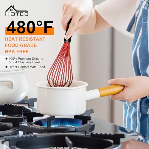 4 Pieces Silicone Whisks Set (Red,Yellow,Blue,Purple)