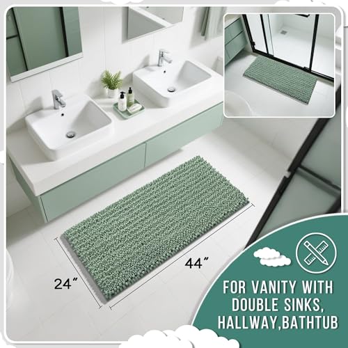 Long Bathroom Rugs Non Slip Washable 44x24 Inch