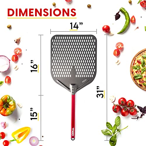 14" Aluminium Pizza Peel (14" Black/Red)