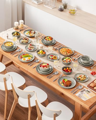 ANYA 24 Pieces Plates and Bowls Set (Stone Gray / 24 Pcs (Service for 8))