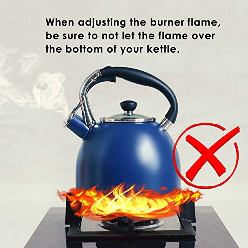 Whistling Tea Kettle for Stove Top (Blue)
