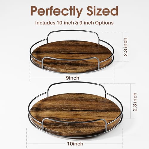 2 Pack 9'' 10'' Lazy Susan Turntable Organizer for Table Top Cabinet (9in+10in 2 Pack)