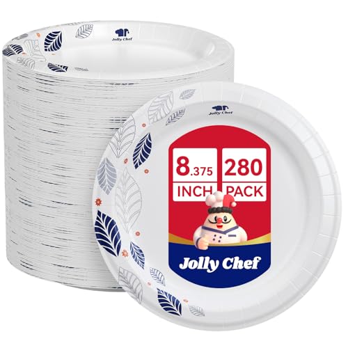 280 Count Paper Plates 8 inch Disposable (280 Count (Pack of 1))