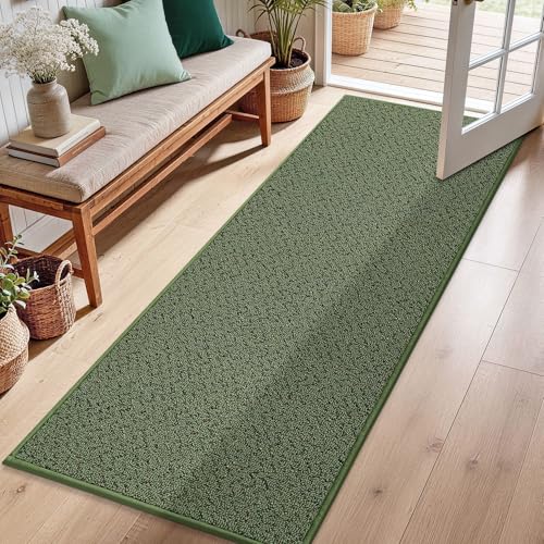 Hallway Runner Rugs Non (Green / 2' x 6')