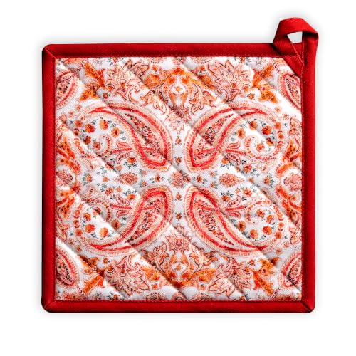 Pot Holders 100% Cotton Potholders (055 - Orient / 8" x 8" (Pot Holder Pack of 1))