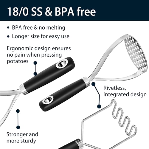 18 0 Stainless Steel Potato Mashers (2 Count)