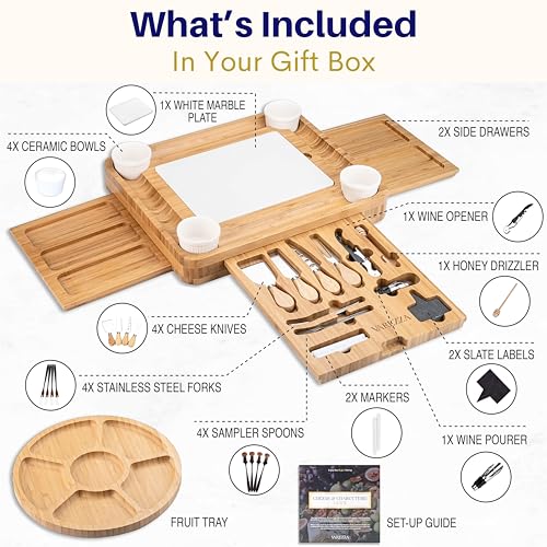 Extra Large Charcuterie Boards Gift Set (Cheese Board Marble)