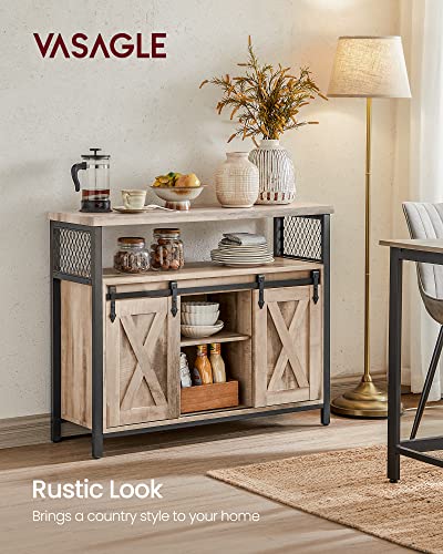 Buffet Cabinet (Without Power Outlet and Light / 13"D x 39.4"W x 31.5"H / Camel Brown + Ink Black)