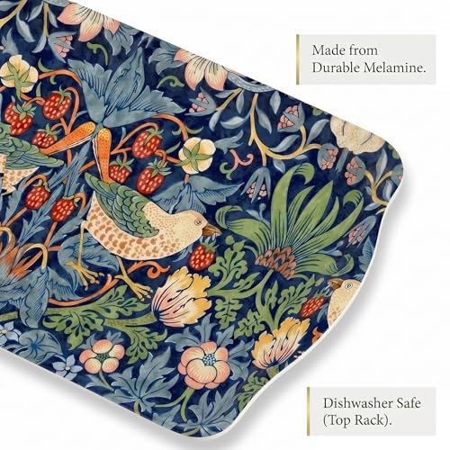 Morris & Co Strawberry Thief Blue Collection Sandwich Tray (15.1" x 6.5" x 1" / Blue Strawberry Thief)