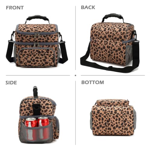 Double Layer Cooler Insulated Lunch Bag Adult Lunch Box Large Tote Bag for Men (2 Count)