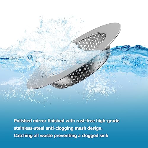 2PCS Kitchen Sink Stopper and Kitchen Sink Drain Strainer (Silver)
