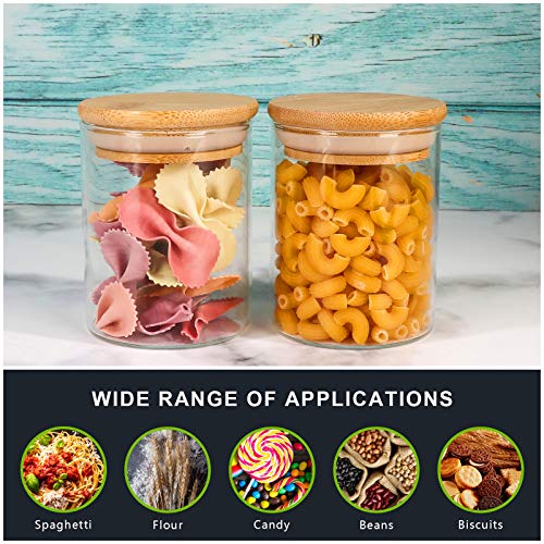 15 Pack 8 oz Glass Jars With Bamboo Lids for Kitchen (8 fl oz (15 pcs))