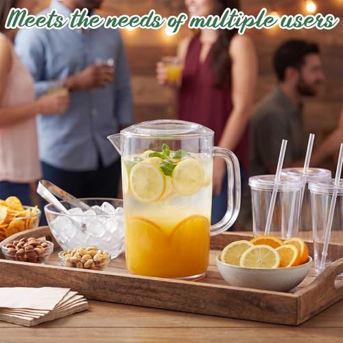 Tessco 12 Pcs Plastic Pitchers 60 Oz Clear Water Beer Jug Large (Fashion)