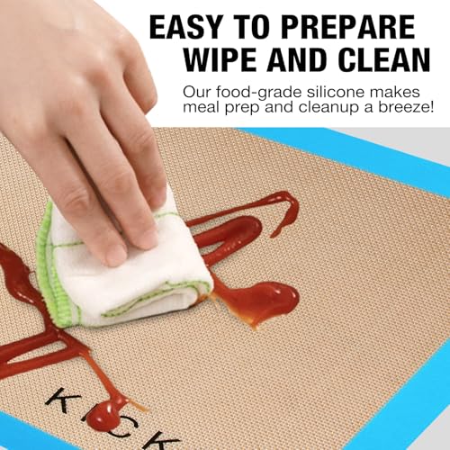 Silicone Baking Mats Set of 3 ((11.6" x 8.5") 3 Quarter Sheet)