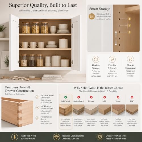 Wall Mounted Cabinet (Origami White / 42" W x 12" D x 30" H)