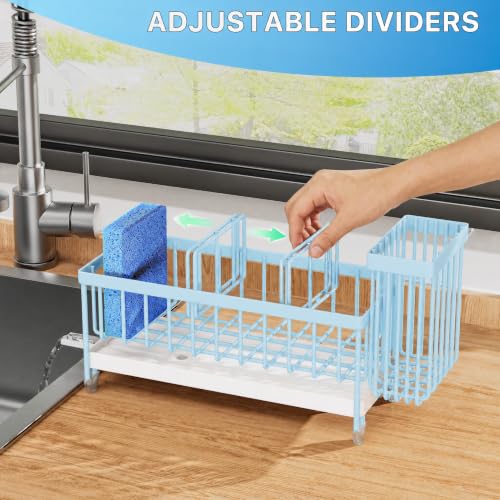 Sponge Holder for Kitchen Sink (Blue - 9.25″)