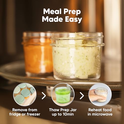 6pk 4oz Glass Baby Food Containers with Lids (6-pk 4 Ounce / Sage)