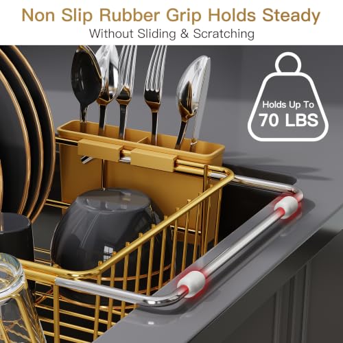 Gold Dish Drying Rack in Sink (Gold / For 12"-30"w Sink)