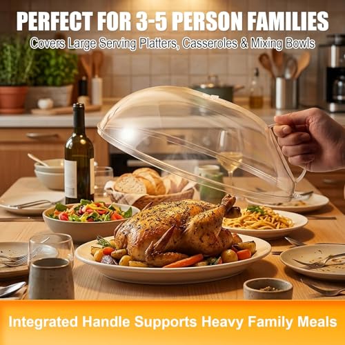 12" Clear Microwave Splatter Cover Integrated Handle BPA Free (12 inches (without water steamer) / Clear)