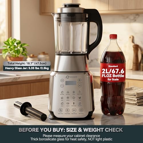 1500W Professional Glass Blender for Kitchen (Stainless Steel Silver)