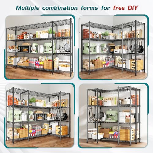 78.4''W Storage Shelves (Black-78.4" W x 11.8''D x 59''H)