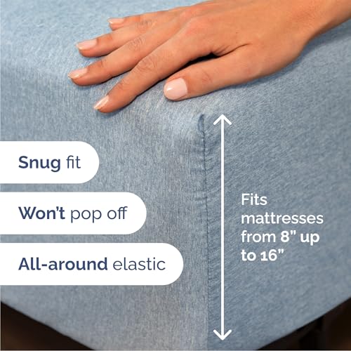 Queen Size 4 Piece Sheet Set (39 - Heathered Blue / Queen)