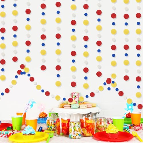 5 Pieces Dot Garland Banner Hanging (Red,blue,yellow)