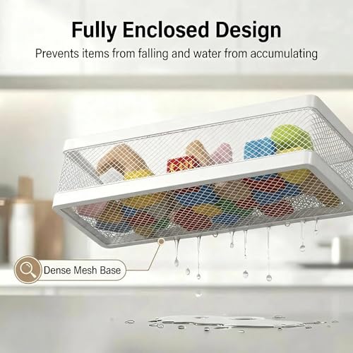 16.5 Inch Extra Long Slim Mesh Shower Caddy (White / Full Mesh (16.5" Extra Long))
