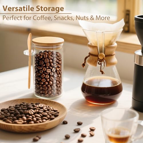 12 Pack 10 oz Round Glass Spice Jars with Lids and Spoons (12pcs-Round / 10oz)