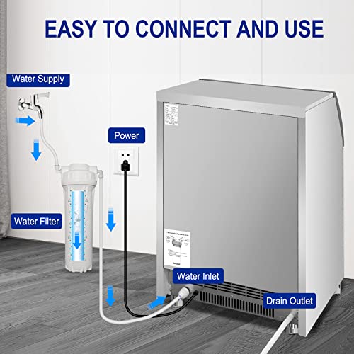 Commercial Ice Maker Machine 250LBS (Clear Ice Cubes - 250LBS/24H)