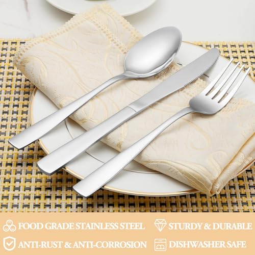 30 Piece Silverware Set Service for 6 (Silver)