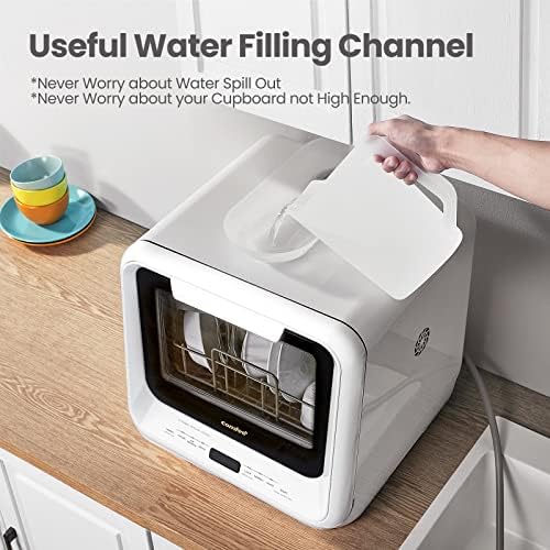 Portable Mini Dishwasher Countertop with 1.32Gal Built (Whole Black)