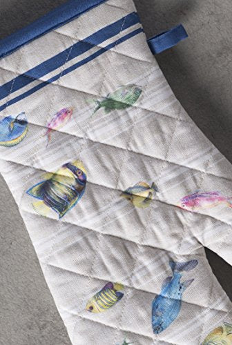 Maison d'Hermine Oven Gloves 100% Cotton Oven Mitt (108 - Poisson / 7.5" x 13" (Oven Mitt))