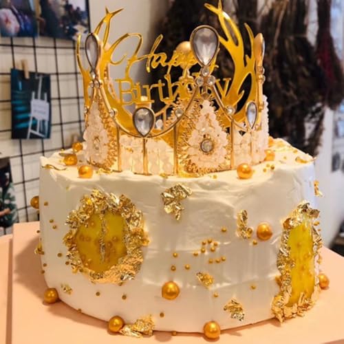 Edible Bright Gold Sugar Pearls Candy Sprinkles 120G (4.23 Ounce)